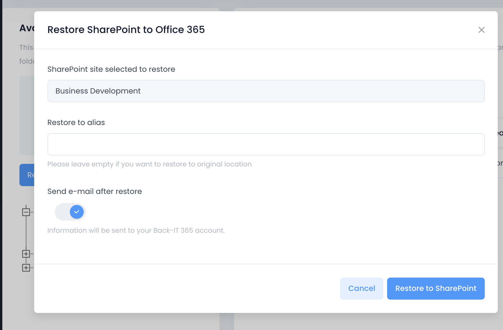 Sharepoint Restore File Restore SharePoint & Teams data - Back-IT 365
